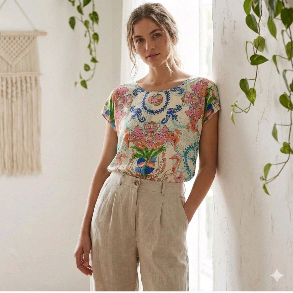 Anthropologie NWTs Collette Dinnigan 100% Silk Top